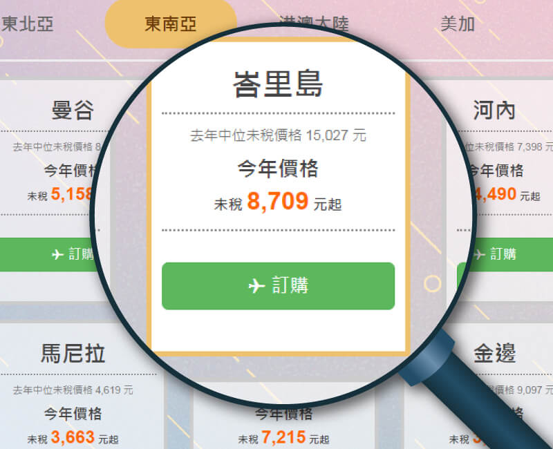 9月出發熱門航點，輕鬆比較去年價格